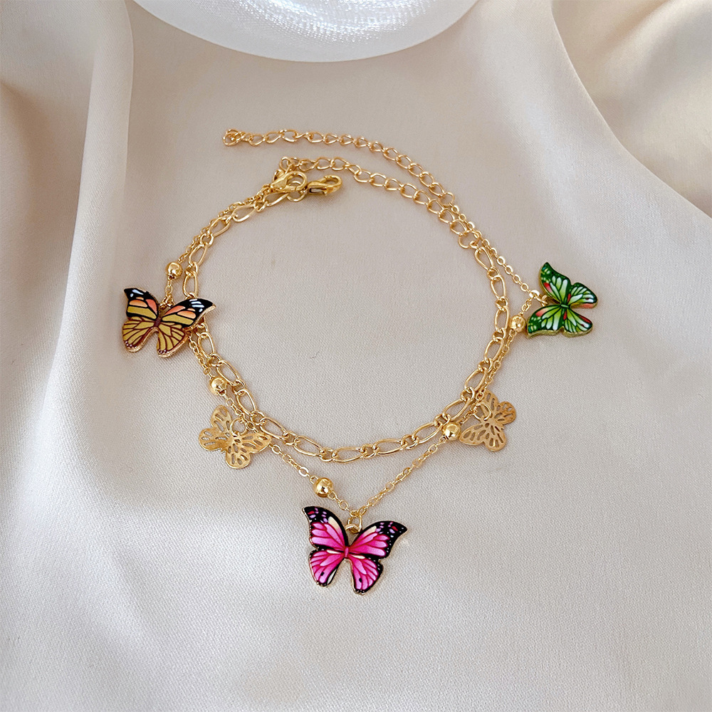 Fashion Butterfly Alloy Plating Anklet