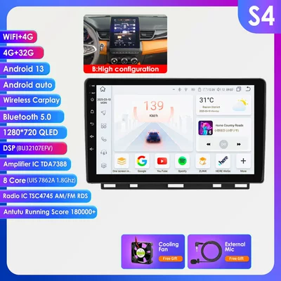 wireless CarPlay | DVD Navigation - model-b-432g-wifi4g-lte-version-7862-carplay-octa-core-compatible-with-renault-clio-5th-generation-2019-2021-low-end-model-9inch-frame-set
