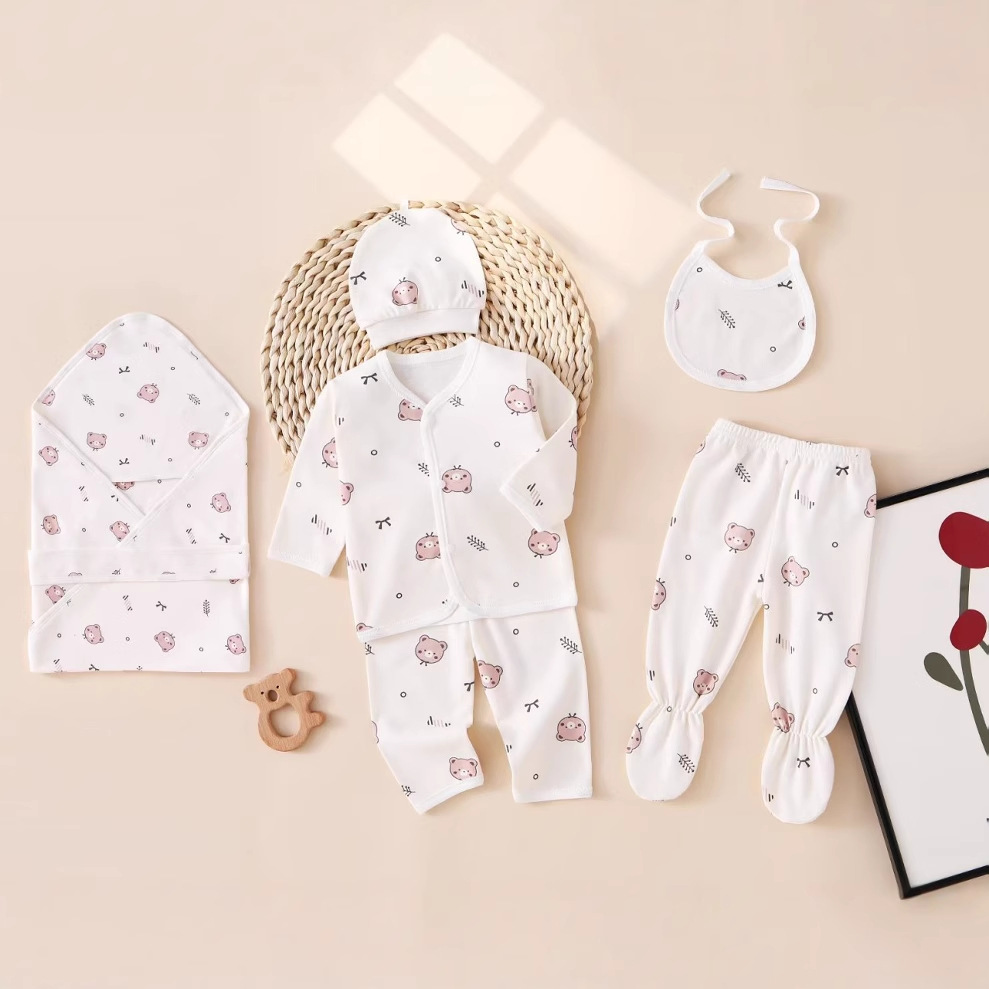 25 nuevas cajas de regalo de siete piezas de algodón ropa interior bebé cómodas y suaves cuatro estaciones de ropa para bebés