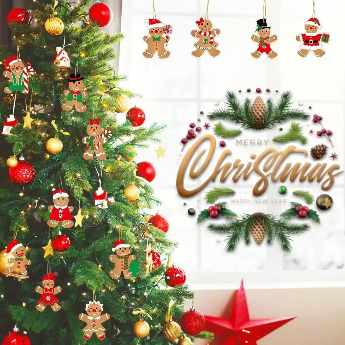 Nuevos productos transfronterizos decoraciones de fiesta de Navidad para árboles de torta de árbol decoraciones de madera para hombres colgantes de árbol de Navidad