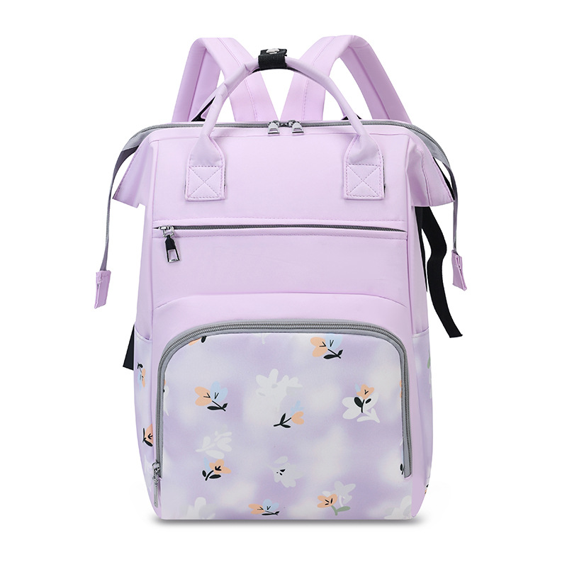 Bolsa de mamá nueva moda impresa mochila de viaje portátil mochila de mano bolsa de biberón independiente bolsa de bebé