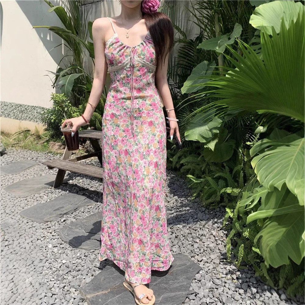 Vestido de mujer al por mayor Tejido importado italiano estilo vacaciones de verano