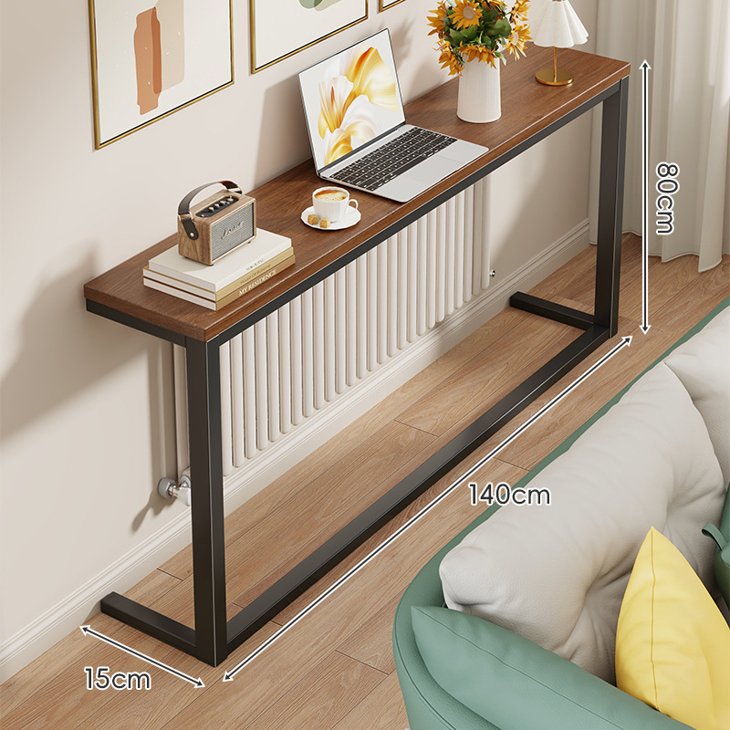 Estante Estrecho de Almacenamiento de Madera y Hierro para Sala de Estar y Dormitorio