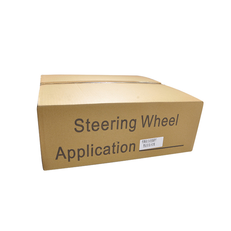 100% Real Carbon Fiber Glossy Black Perforated Steering Wheel Cover - For Tesla Model 3 Y - Red Leather Stitching Modification