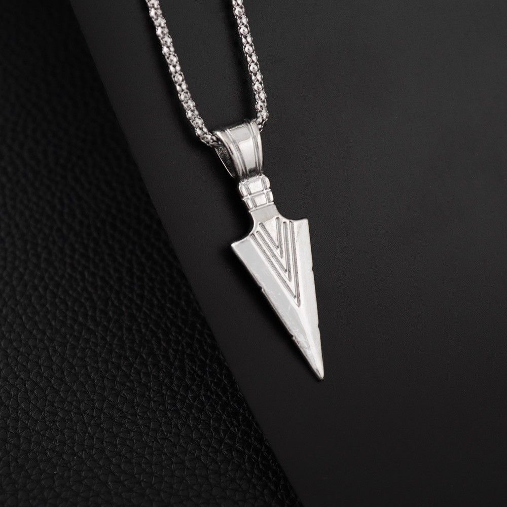 Men's Hip-hop Necklace With Triangular Spearhead Alloy Pendant_voghion.com