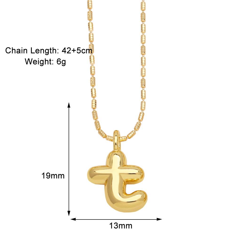 10g Weight Gold Plated Plating Material Pendant Necklace Classification 1 Piece Quantity Daily, Street Occasion Copper Material Letter Pattern Unisex Gender Simple Style Style Copper Gold Plated Simple Style Letter Pendant Necklace 21