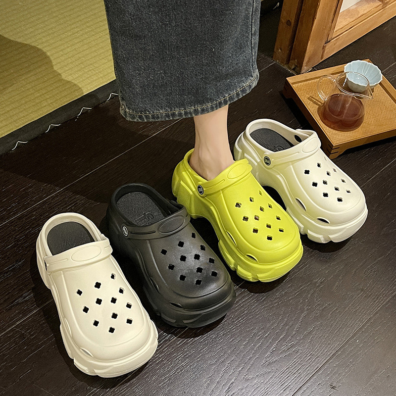 새로운 유행 동굴 신발 여성 여름 외부 착용 바오터우 슬리퍼 해변 슬리퍼 슬립 슬립 슬리퍼