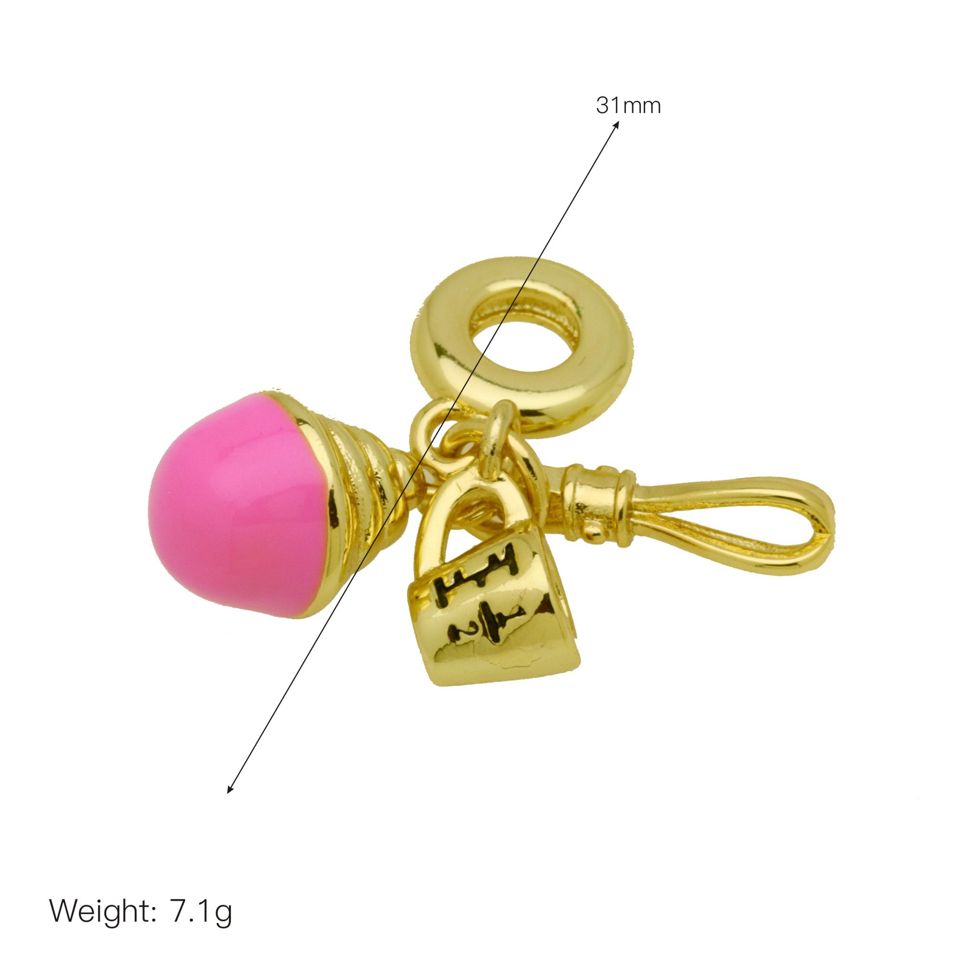 13g Weight Pendant Jewelry Making Type 23mm, 31mm Jewelry Making Size Zircon Inlay Material DIY Jewelry Accessories Classification 1 Piece Quantity Copper Material Ice Cream, Moon Pattern Enamel Design Cute, Sweet Style 1 Piece 23mm 31mm Copper Zircon Ice Cream Moon Pendant 12