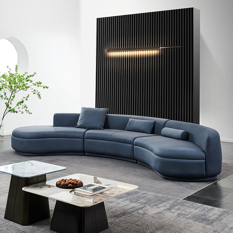 Piaf意大利輕奢磨砂布藝沙發簡約現代客廳大平層豪宅弧形baxter