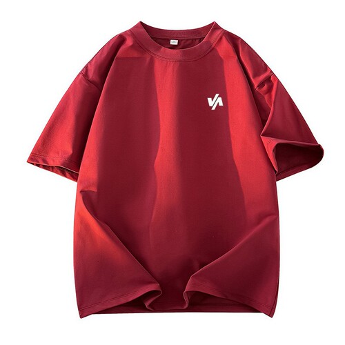 Wholesale summer new round collar short-sleeved t-shirt men's casual loose solid color base shirt printable men's pure T