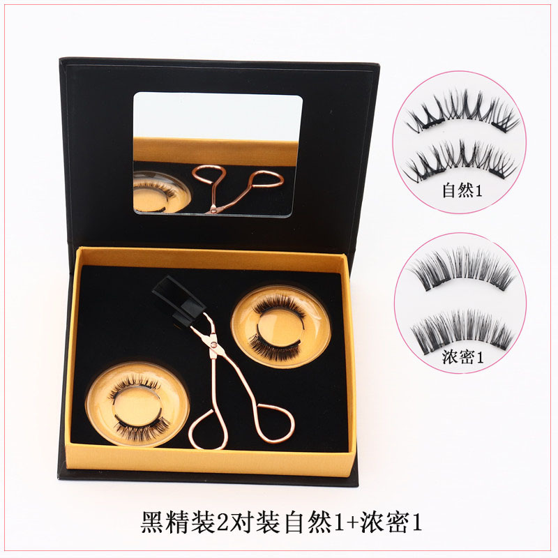 Quantum imán magnético de succión magnética sin pegamento natural largo y grueso transfronterizo pestañas falsas magnéticas populares europeas y americanas