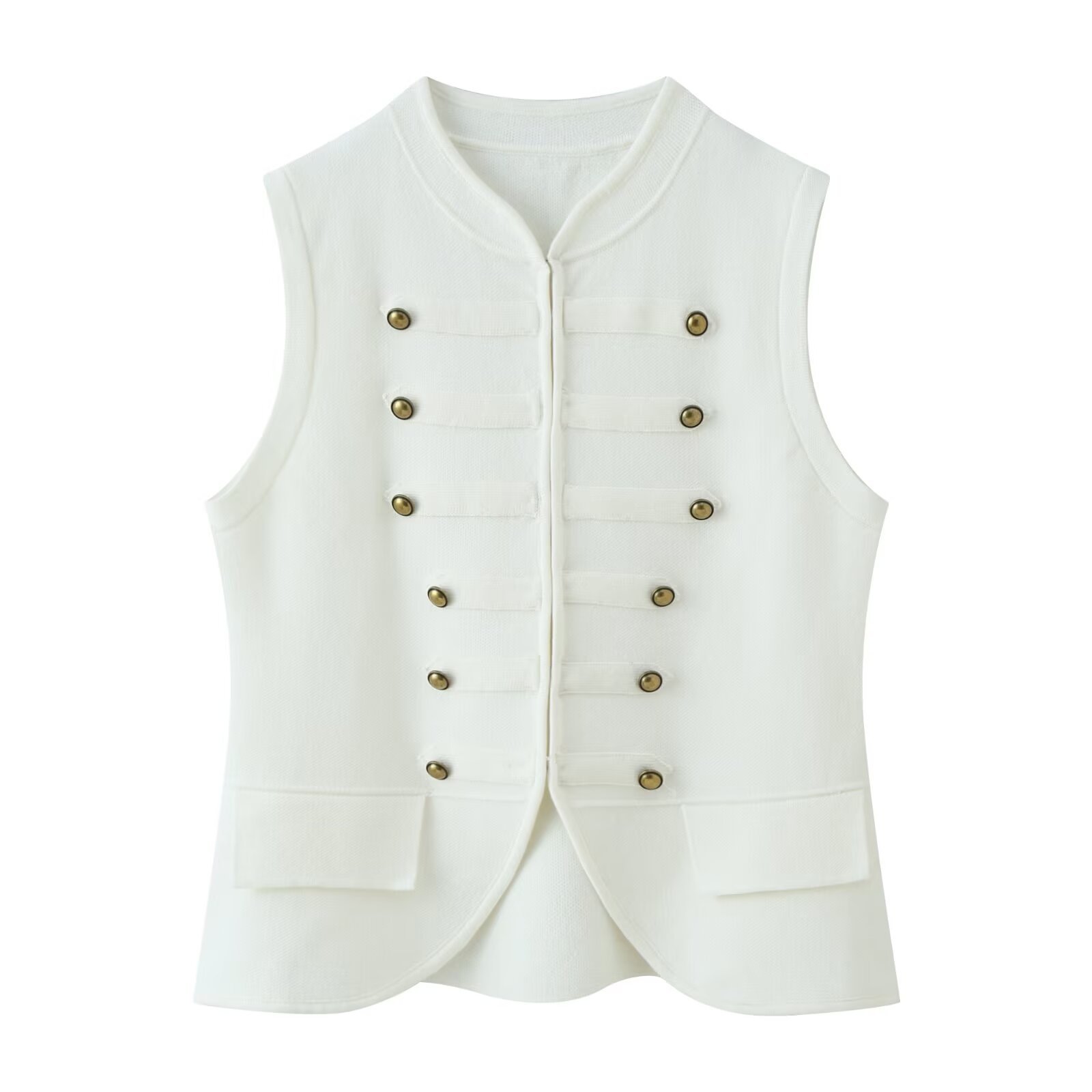 TAOP & ZA mujer verano de 2026, nuevo estilo de estilo de viaje francés, cuello delgado, chaleco de hombro sin mangas. image 4
