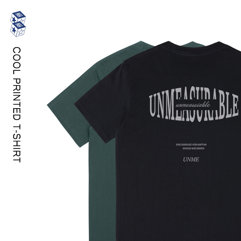 メンズ夏服ゆったり純綿半袖メンズカジュアルTシャツトレンドブランドメンズ個性派プリントトップスins女性卸売|undefined