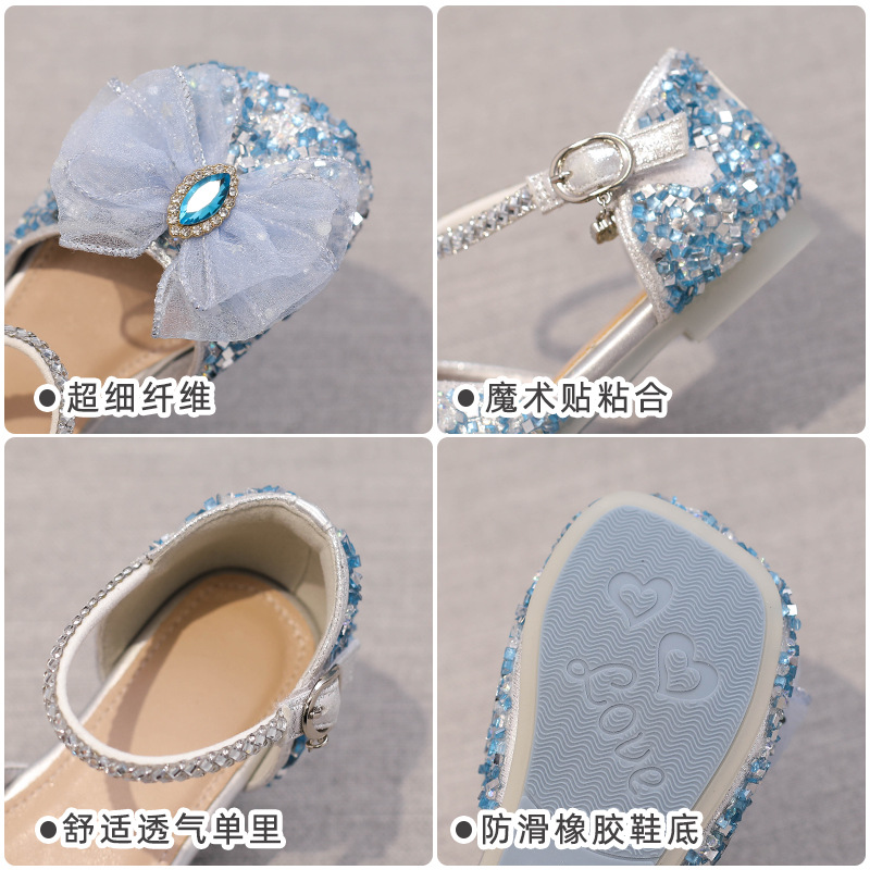 Princess Sandals 2026 Summer New Model Baby Elsa Girls' Fashionable Soft Sole Non-Slip Crystal Shoes for Children