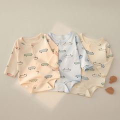 Baby flat-pant set long sleeve spring and autumn boneless baby onesie newborn clothes crawling suit sleepwear triangle T-shirt