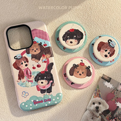 磁吸支架手机壳适用苹果iPhone16菲林彩色小狗15promax硬14创意17