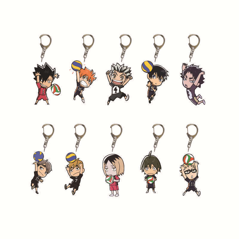 Volleyball boy peripheral acrylic keychain cross-border diy Hinata Xiangyangkageyama Tobio black tail pendant