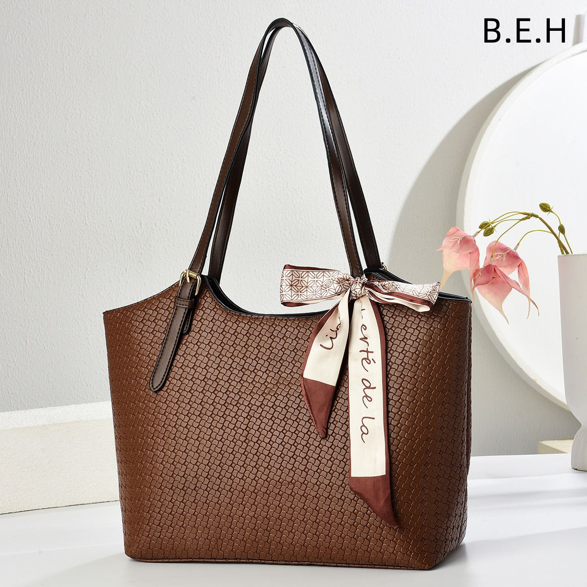 Bolso Tote de Hombro Estilo Retro de PU con Cremallera para Uso Diario