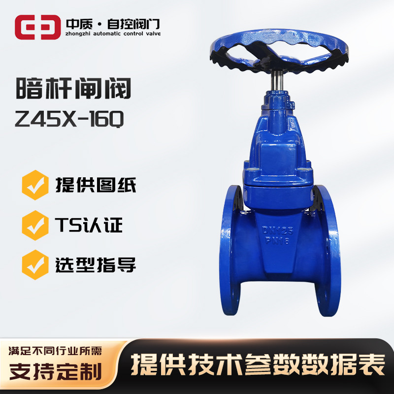 软密封闸阀Z45X-16Q暗杆手动球墨铸铁法兰泄水弹性座封球铁闸阀
