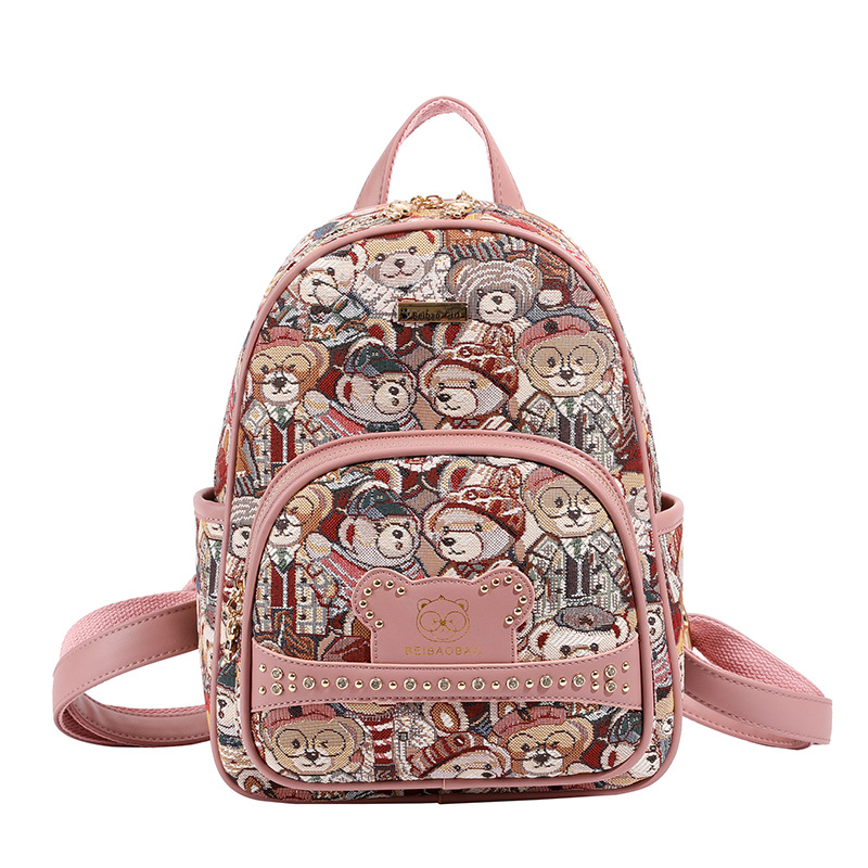 backpack women 2024 new fashion women's bag niche canvas bag casual small schoolbag_voghion.com
