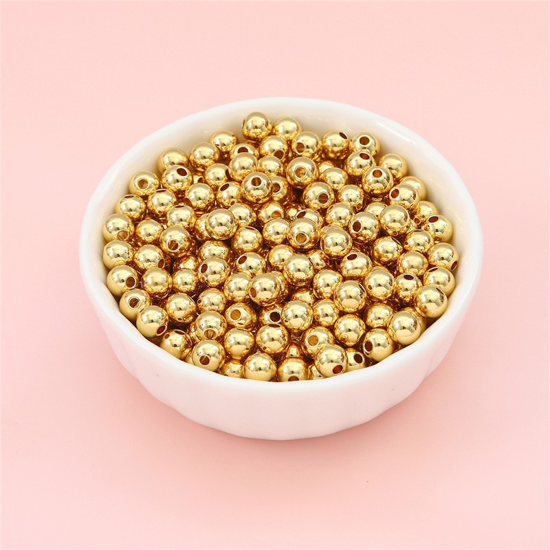 100 PCS/Package 50 PCS/Package Diameter 6 Mm Hole 1~1.9mm Copper Round Beads display picture 4