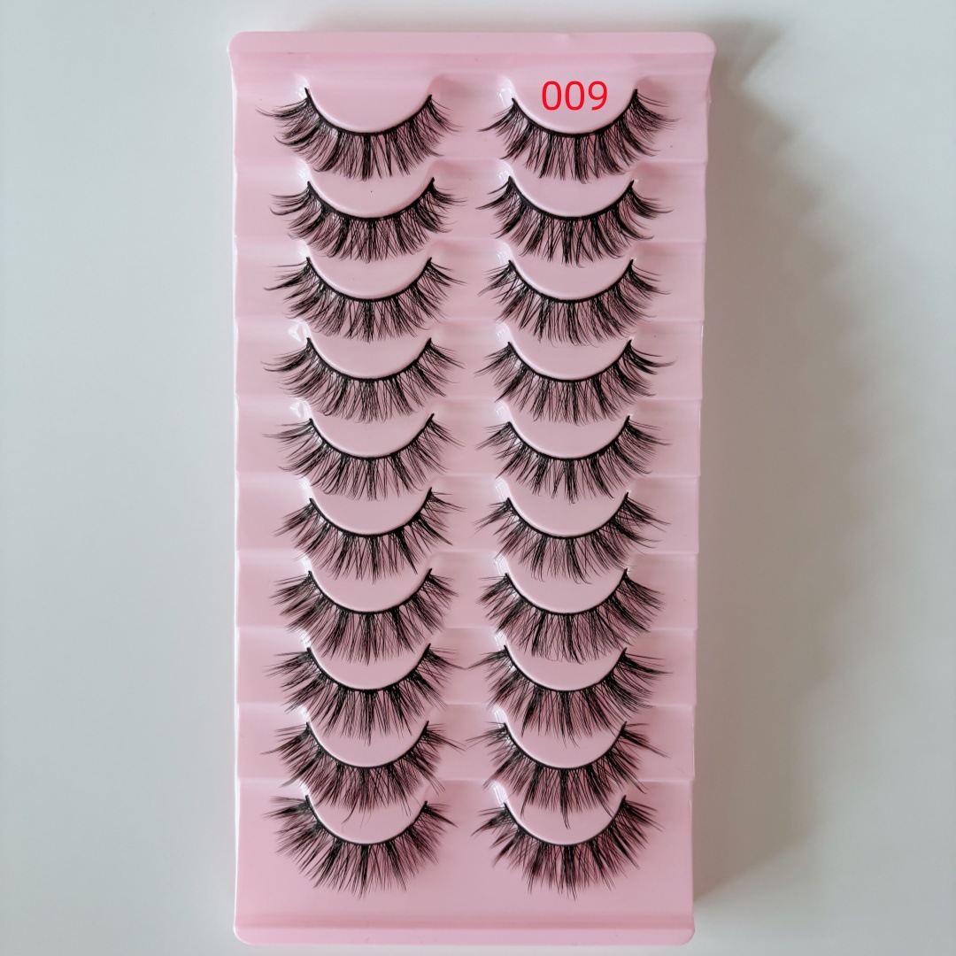 10 Pairs of Hard Stem Mother-Like Manga Little Devil False Eyelashes, Hard Stem False Eyelashes Can Support False Eyelashes