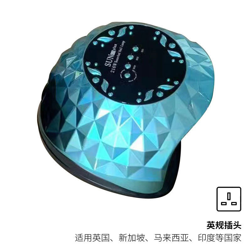 Lámpara de uñas de alta potencia Amazon de 216W, lámpara de fototerapia para uñas, secado rápido, lámpara de curado de gel para uñas de salón, lámpara de curado de esmalte de uñas, transfronteriza