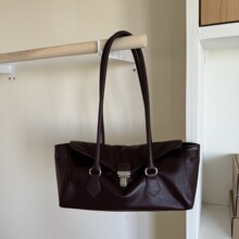 包包女25小众轻奢植鞣牛皮法棍包复古时尚长手柄邮差包百搭手提包