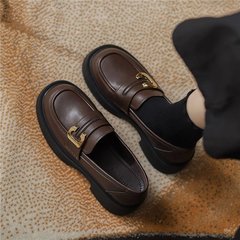 ソフトレザーバージョン〜英国スタイルの小さな革靴女性用2025新しい多用途厚底スリッポンローファーカレッジスタイルJKシューズ