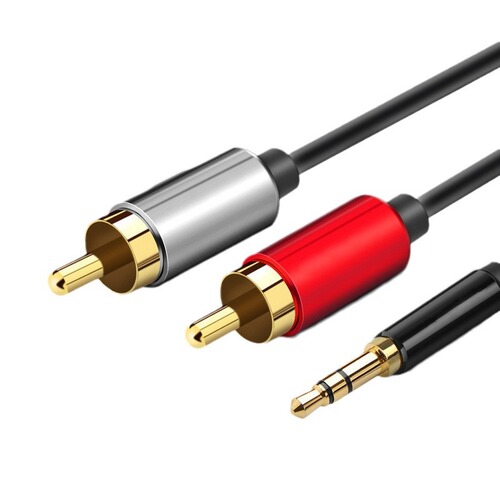 Wholesale 3.5mm one-to-two audio cable 3.5 to dual lotus mobile phone computer speaker cable 2RCA audio cable
