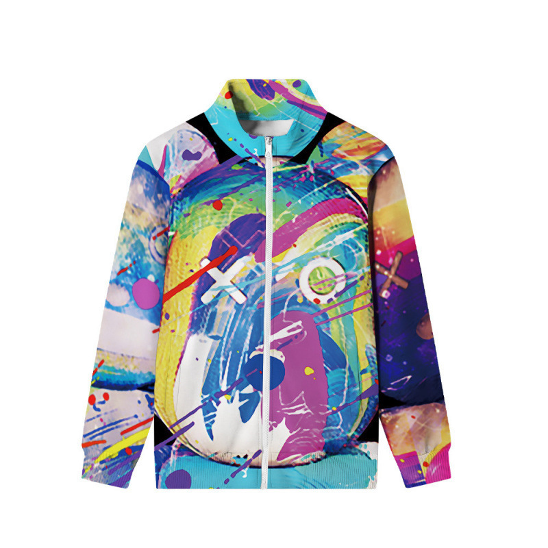 Cartoon Bear 3D Print 2025 Spring and Autumn Men's Zip-Up Stand Collar Sweatshirt Long-Sleeve Jacket Cross-Border Cartoon Bear 3D Print 2025 Spring and Autumn Men's Zip-Up Stand Collar Sweatshirt Long-Sleeve Jacket Cross-Border