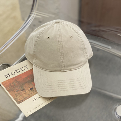 the republic of korea Dongdaemun new pattern Solid Baseball Hat Korean Edition Spring and summer chic Beige Cap lovers sunshade