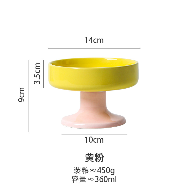 Tacos de cerámica para mascotas de patas altas para gatos, tacos para perros de alto valor de protección de la columna cervical, tacos de comida para gatos de gran calibre, tacos de arroz para gatos macarrones