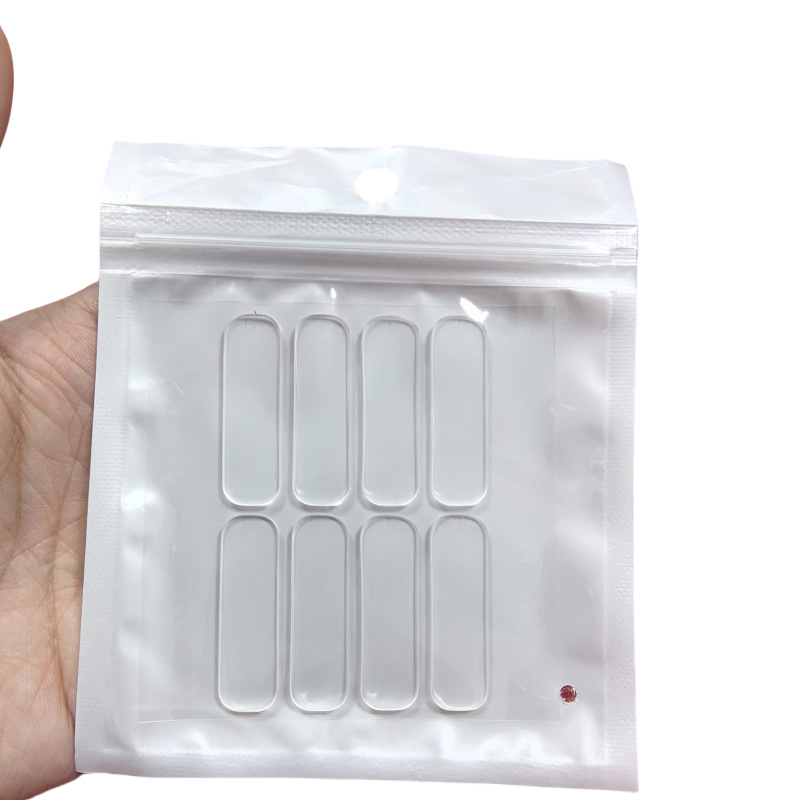 Sin perforación, tira anticolisión transparente invisible, almohadilla anticolisión del refrigerador, manija de puerta silenciosa y gruesa, pegatina anticolisión del gabinete trasero de la puerta de silicona