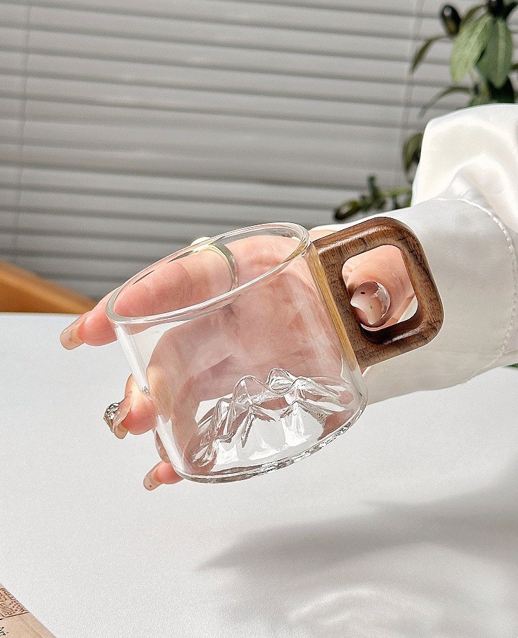 90g Weight Water Bottles Kitchen and drinking utensils 1 Piece Quantity Daily Occasion Glass Material Mountain Pattern Casual Style Casual Mountain Glass Water Bottles 1 Piece 4
