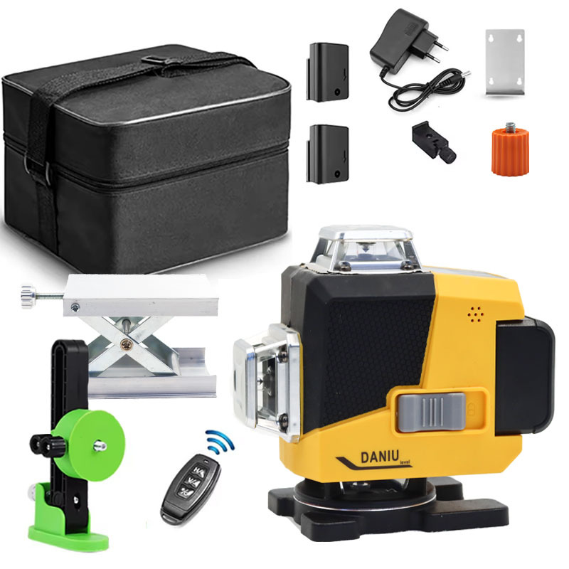 16线4D带数显水平仪绿光贴墙贴地仪精度高自动打线红外线水平仪