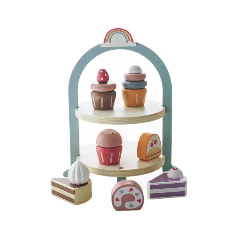 Juguetes de madera para niños y niñas, postres, helados, helados, juguetes de madera