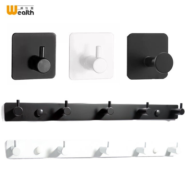 Self-Adhesive Stainless Steel Single Hook Sticky Hook Row Hook Coat Hook Towel Hook Kitchen Bathroom Balcony No-Drill Cross-Border Self-Adhesive Stainless Steel Single Hook Sticky Hook Row Hook Coat Hook Towel Hook Kitchen Bathroom Balcony No-Drill Cross-Border