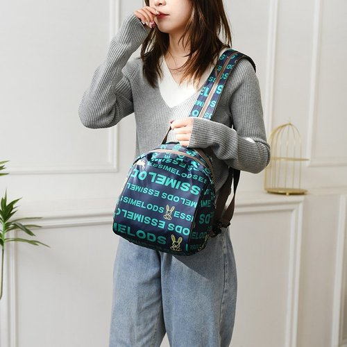 Stylish Print Fashion, Versatile and Lightweight Nylon Fabric Backpack Crossbody Bag Chest Bag for Women, Multifunctional Bag