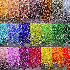 1.5mm2mm3mm4mm シルバー入りガラスライスビーズ DIY ビーズ高品質ラウンドビーズルースビーズ手縫いタッセルステップロッカー