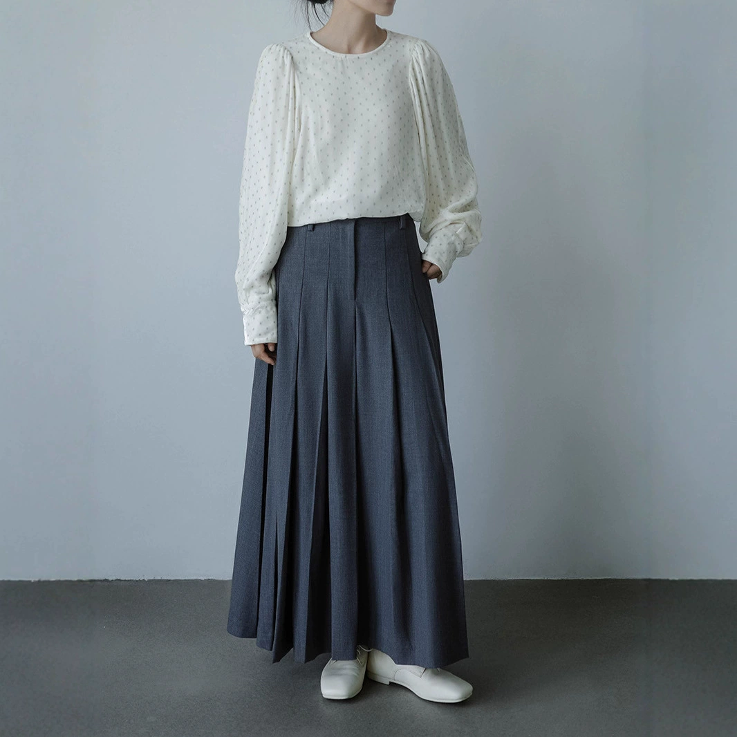 Kiyokawa, осенне-зимняя новая модная плиссированная юбка в японском стиле в стиле ретро, ​​тяжелая утягивающая полуюбка, юбка с талией, длинная юбка