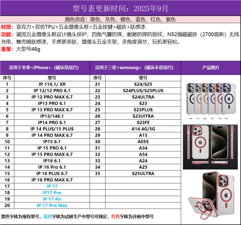 跨境爆款适用于iPhone 17pro磁吸支架手机壳支持无线充电16promax|undefined