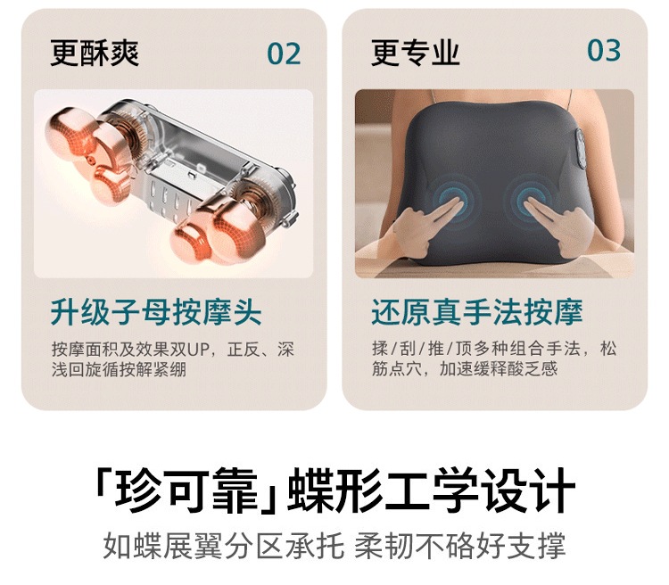 Philips waist massager, fully automatic kneading, whole body cervical spine massager, car back cushion, pillow, magical gift for men and women