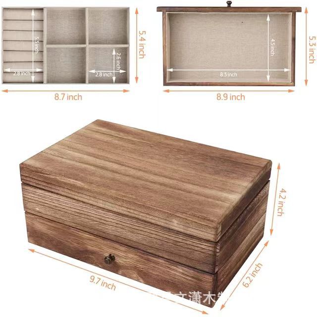 Double-layer storage system from natural wood