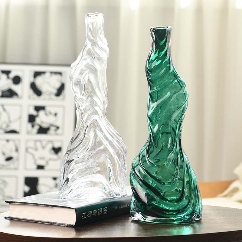 Nuevo ligeramente lujoso vasos de vidrio en el hogar sala de estar balcón mesa de comedor flor floral ornamentos decorativos creativos