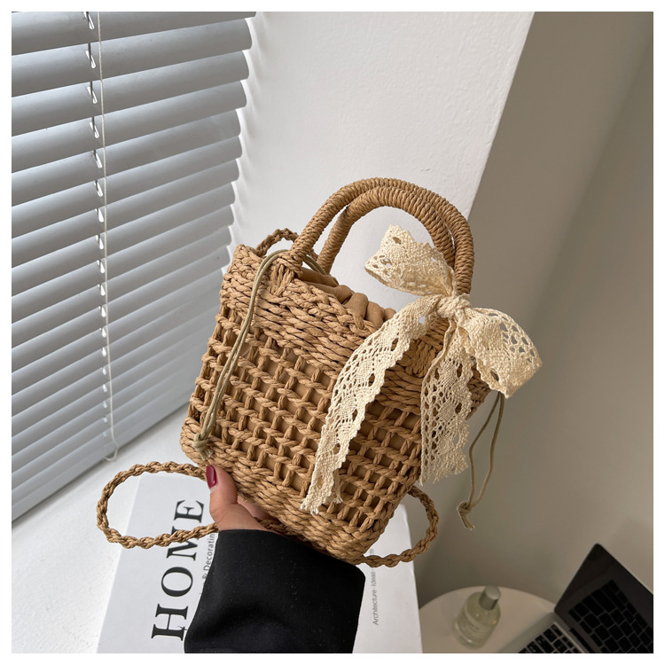 Geflochtene Strohtasche Für Den Sommer Am Strand Und Urlaub_voghion.com