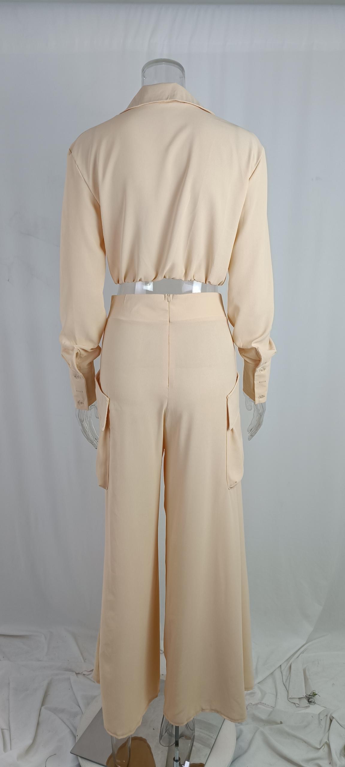 403g Weight Long Sleeve Sleeve Length Polyester Fabric Type Leisure Suit Sets Type Casual, Office, Daily Occasion Shirt Collar Neckline Pocket Function Slim Fit Type Solid Color Pattern Spring Season Women's Gender Elegant Style, Temperament Commuter Style Casual Office Daily Women's Elegant Style Temperament Commuter Solid Color Polyester Leisure Suit Pants Sets 12