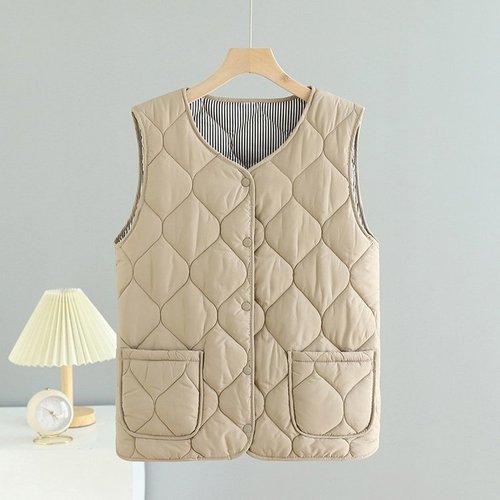 New Large Size Autumn/Winter Lightweight Cotton Vest for Mothers, Loose and Warm, Suitable for Middle-Aged and Elderly Men and Women