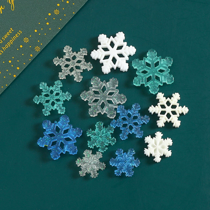 Полупрозрачные аксессуары в виде снежинок, ювелирные изделия своими руками, заколка для волос, аксессуары для волос, чехол для мобильного телефона, пряжка для обуви, магнит на холодильник, аксессуары, трансграничные