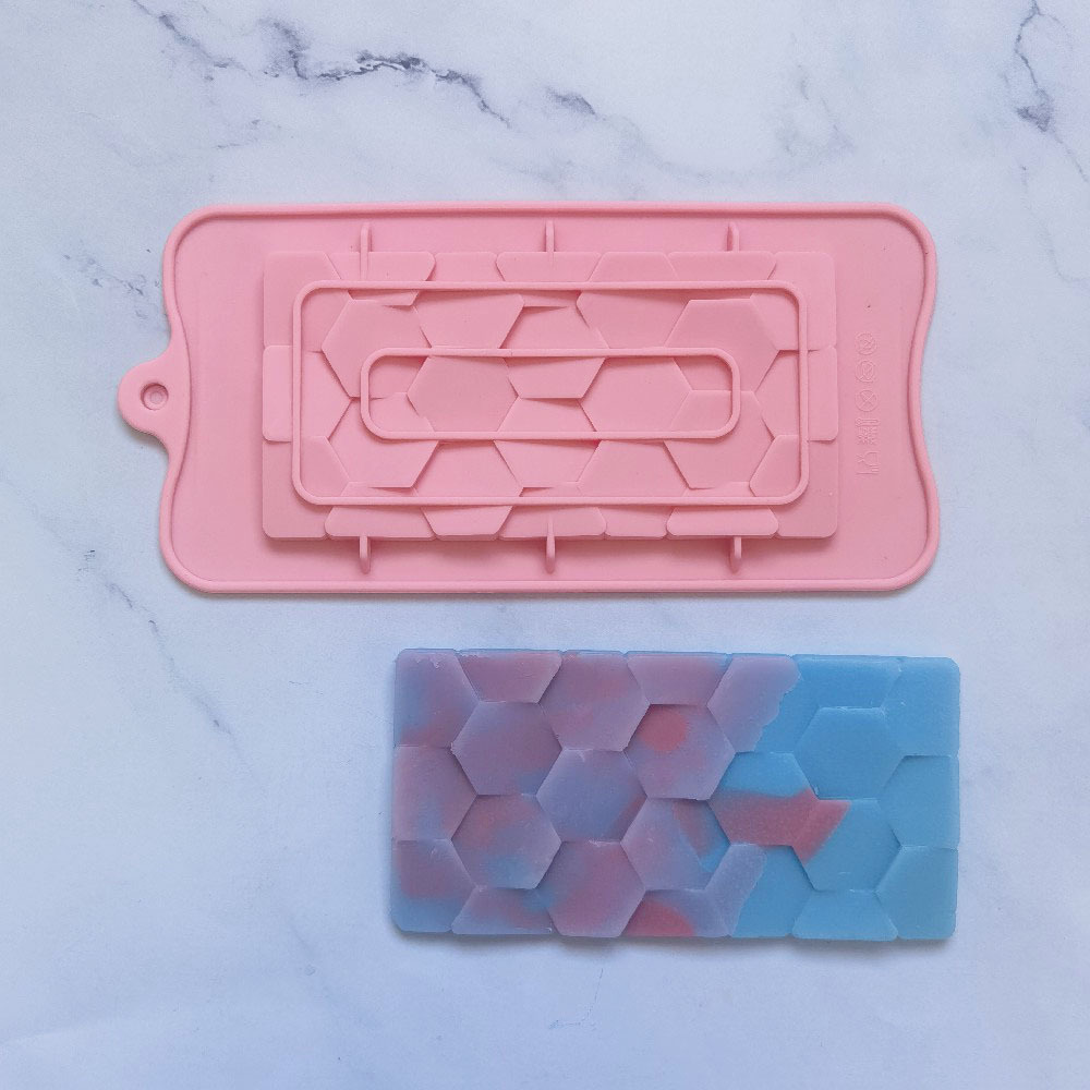 Chocolate hexagonal 59 molde de silicona pastel helado pudín molde de postre jabón utensilios
